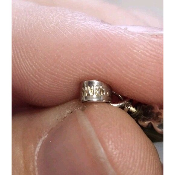 Vintage Chinese Jade Sterling Silver Longevity Pendant Green Nephrite Disc Charm - Picture 4 of 5